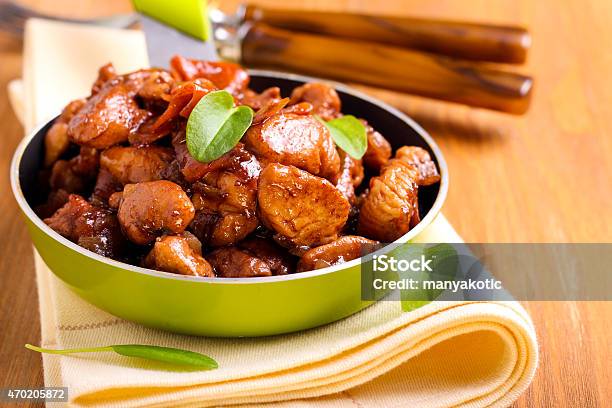 Chicken Breast Bits Stock Photo - Download Image Now - 2015, Braised, Brown
