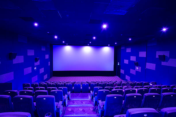 istock Empty cinema screen with audience,black area for desingers 470209848