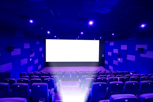 istock Empty cinema screen with audience,black area for desingers 470209852