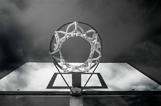 istock basketball hoop in black and white 470210812