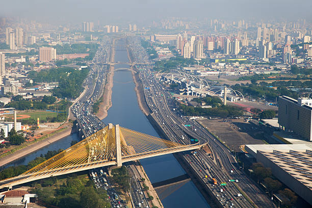 istock Suspended bridge in Sao Paulo City 470211405