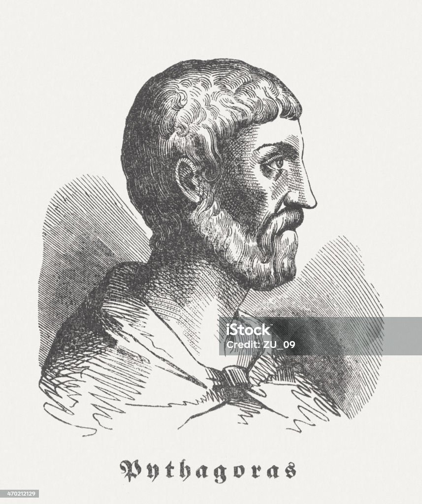 Pythagoras von Samos (c. 570 BC-nach 510 BC) - Lizenzfrei Pythagoras Stock-Illustration