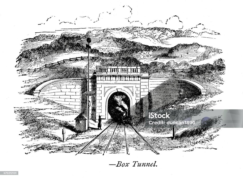 Box-Tunnel - Lizenzfrei Bahntunnel Stock-Illustration