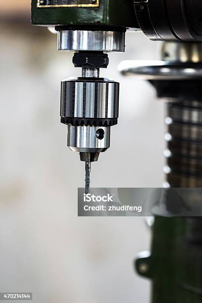 Drilling Machine In Factory Workshop Stock Photo - Download Image Now - CNC Machine, 2015, Bench