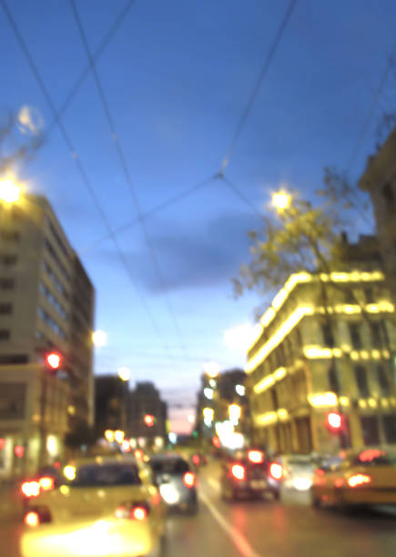 istock out of focus night Athens 470214294