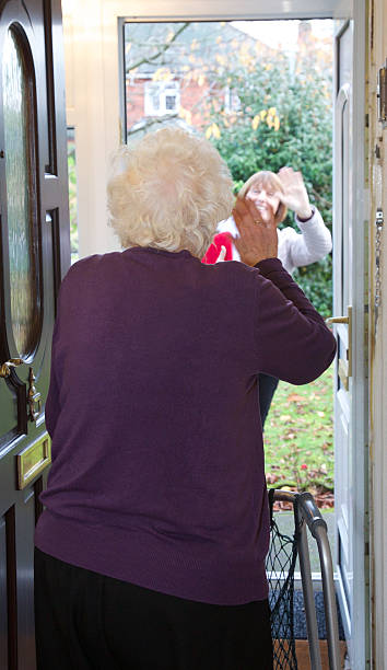 istock Living with dignity independently and elderly client waving goodbye 470216166