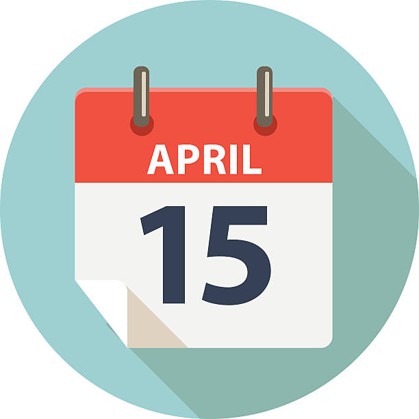 ilustraciones, imágenes clip art, dibujos animados e iconos de stock de 15 de abril - calendar tax april day