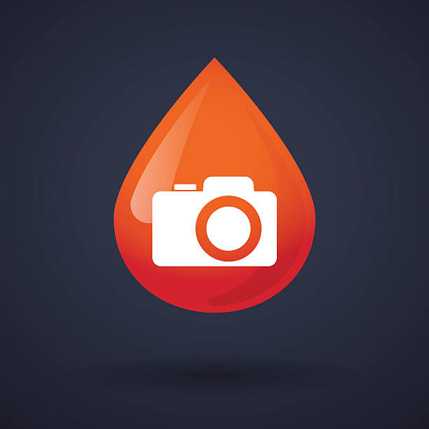 illustrations, cliparts, dessins animés et icônes de icône de goutte de sang avec un appareil photo - donation box flash