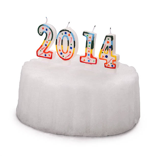 istock Snow White cake with candles. 2014. (Clipping path) 470225915