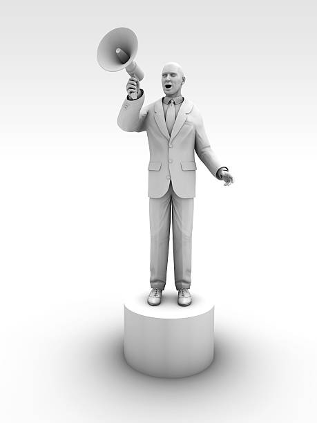 istock The speaker called on voters with megaphone 470225925