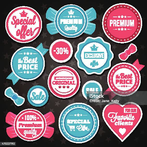 Quality Stickers Vector Premium Quality Stickers Badges And Labels Set Stock Illustration ...