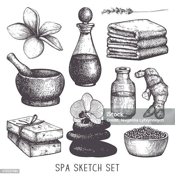 Vector Spa Illustration Stock Illustration - Download Image Now - Bar Of Soap, Drawing - Activity, Illustration