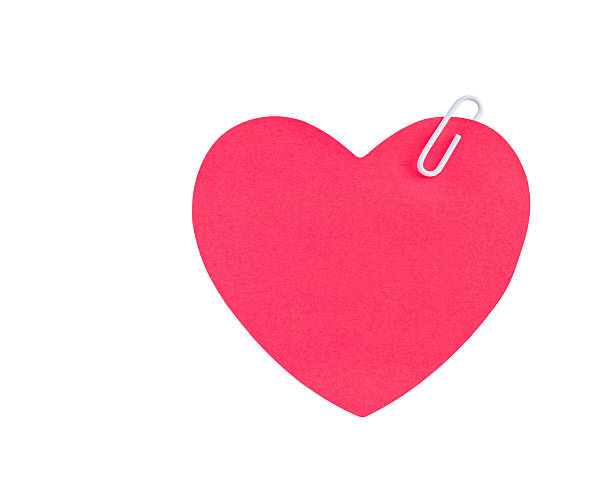 istock Red heart paper shape and clip isolated on white 470229233