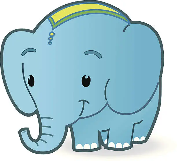 Vector illustration of cute smiling Elefant.