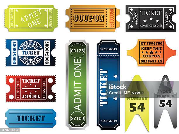 Various Ticket Set Stock Illustration - Download Image Now - 2015, Accessibility, Arts Culture and Entertainment