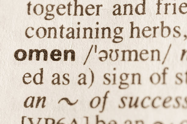 istock Dictionary definition of word omen 470241324