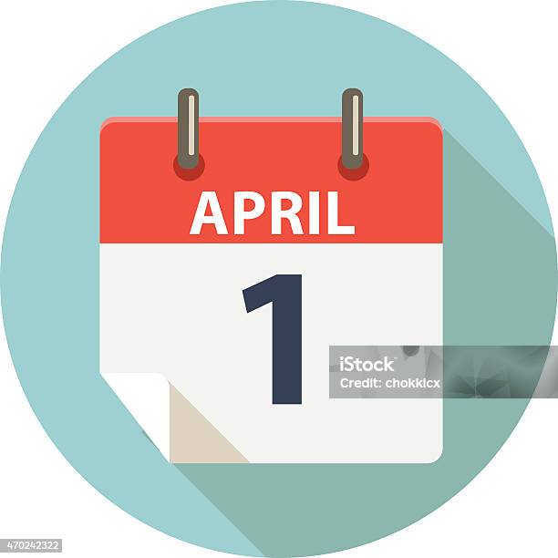 Ilustración de Abril Foolss Día y más Vectores Libres de Derechos de Primero de abril - Primero de abril, Ilustración, Calendario