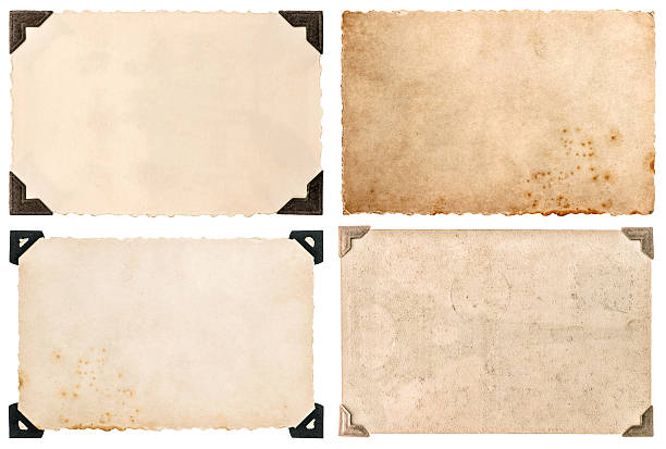 istock Used paper cardboard with corner, vintage postcard 470244278