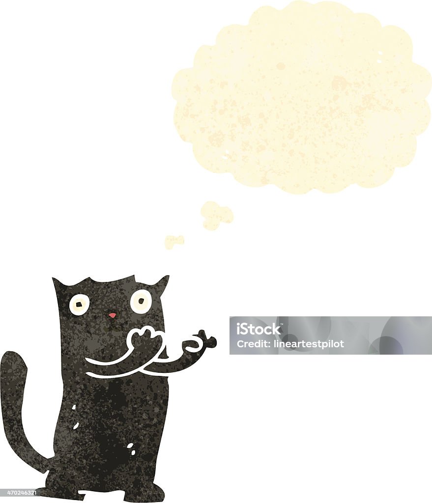 Backcolor Cartoon Retro Cartoon Black Cat Stock Illustration - Download Image Now ...
