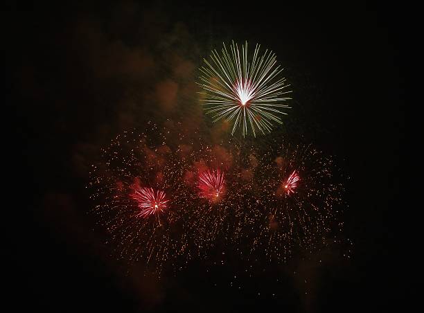 istock Fireworks in the sky at night 470247518