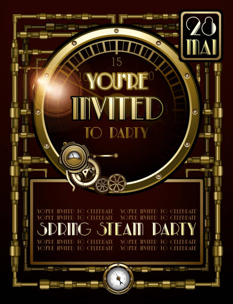 Invitations Steampunk fête - Illustration vectorielle