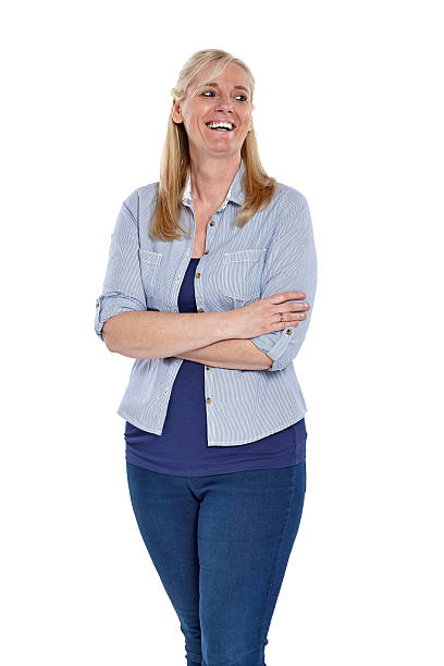 istock Beautiful mature woman looking at copyspace smiling 470249572