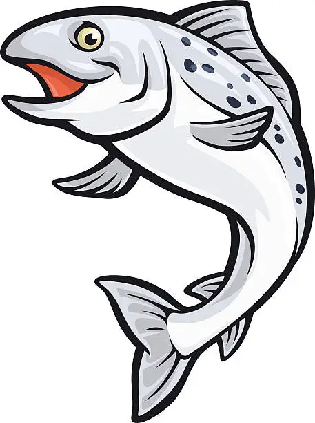 Vector illustration of Salmon Mascot