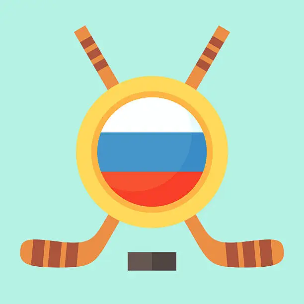 Vector illustration of Hockey in Russia