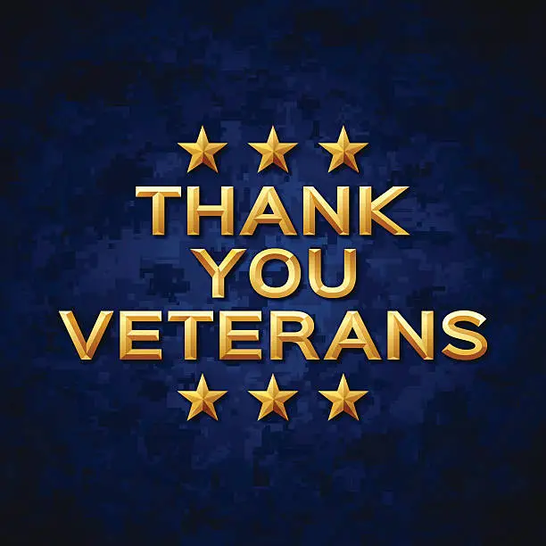 Vector illustration of Thank You Veterans