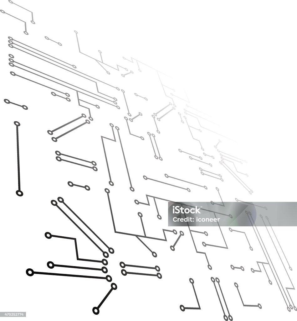 Circuit board auf weißen Hintergrund in Perspektive auf - Lizenzfrei 2015 Vektorgrafik