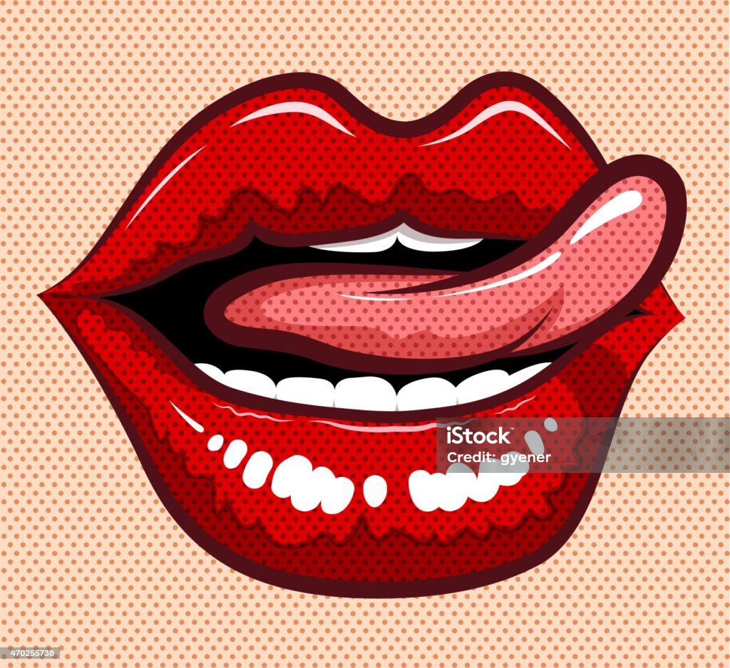 women lips drawn of vector women lips illustrations.This file has been used illustrator cs3 EPS10 version feature of multiply. Pop Art stock vector