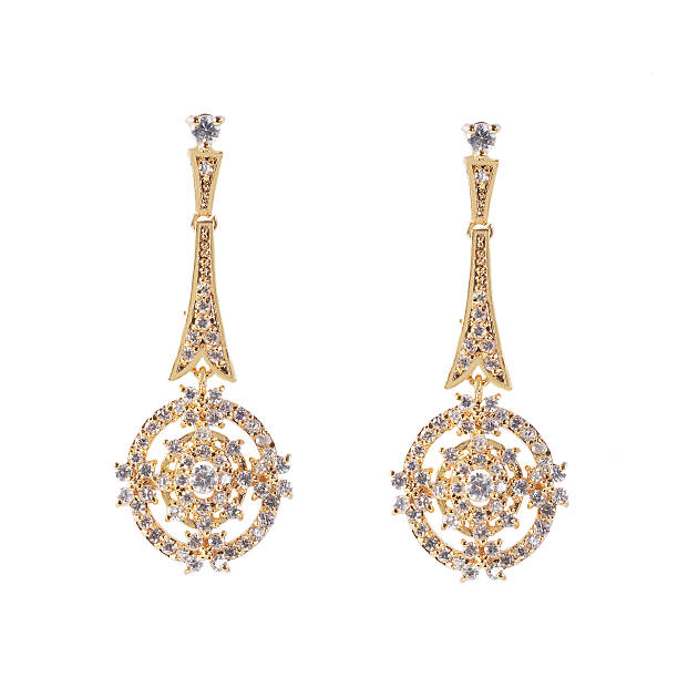istock gold earring with zirconia 470258752
