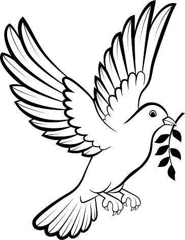 Cartoon Dove Birds Logo For Peace Concept And Wedding Design Stock  Illustration - Download Image Now - iStock