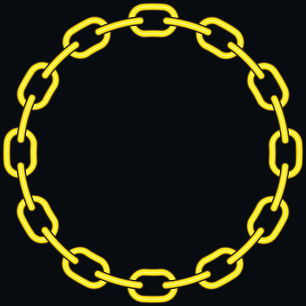 łańcuch - gold chain chain circle connection stock illustrations