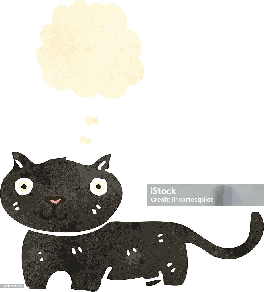 Backcolor Cartoon Retro Cartoon Black Cat Stock Illustration - Download Image Now ...