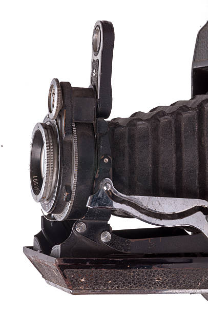 istock Detail of an old camera on white 470261802