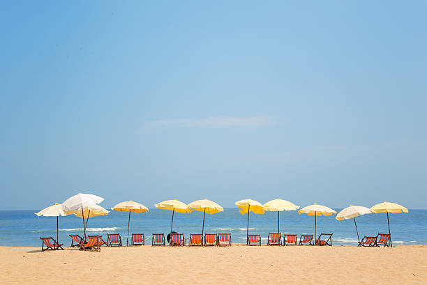 istock Golden beach and umbella 470263024