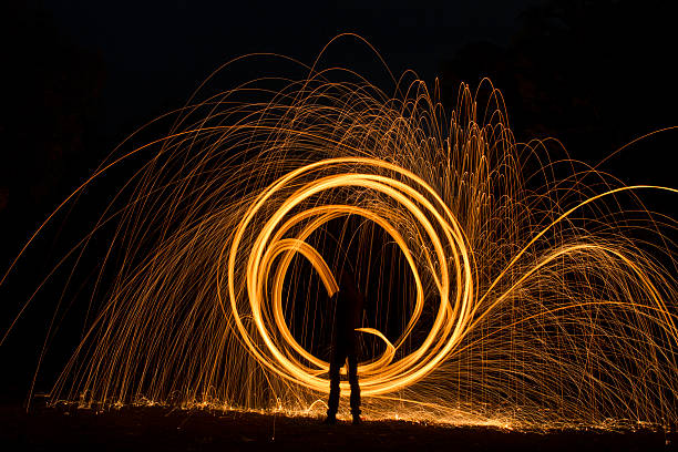 istock Sparks Flying Off Burning Steel Wool 470263042