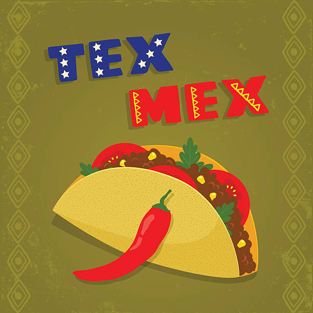 illustrations, cliparts, dessins animés et icônes de tacos tex-mex - illustration and painting usa north america north