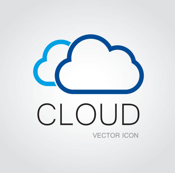 symbol chmury – artystyczna grafika wektorowa