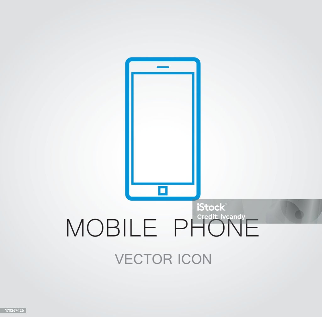 Símbolo de teléfono móvil - arte vectorial de 2015 libre de derechos