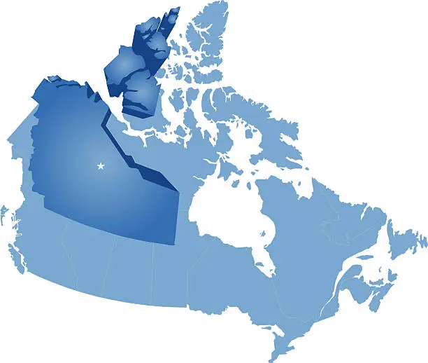 Vector illustration of Map of Canada - Northwest Territory