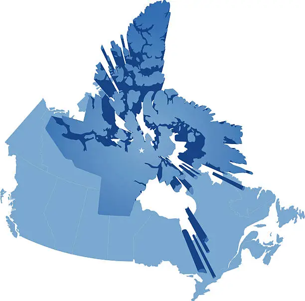 Vector illustration of Map of Canada - Nunavut Territory