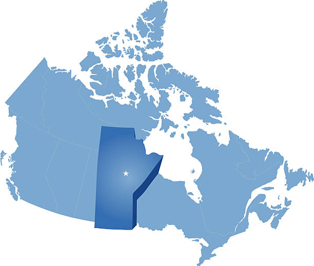 맵 캐나다 매니토바 주) - alberta map canada province stock illustrations
