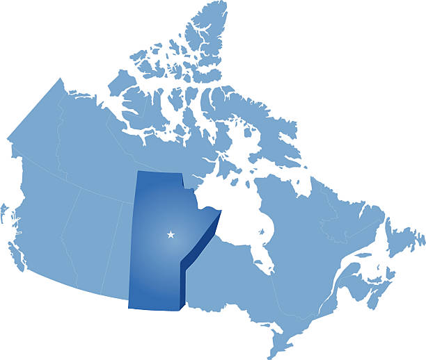 mapa kanada-manitoba prowincja - alberta map edmonton canada stock illustrations