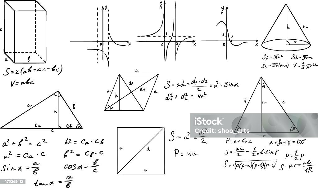 Geometry Math Picures Mathematics And Geometry Vector Set Stock Illustration - Download Image ...