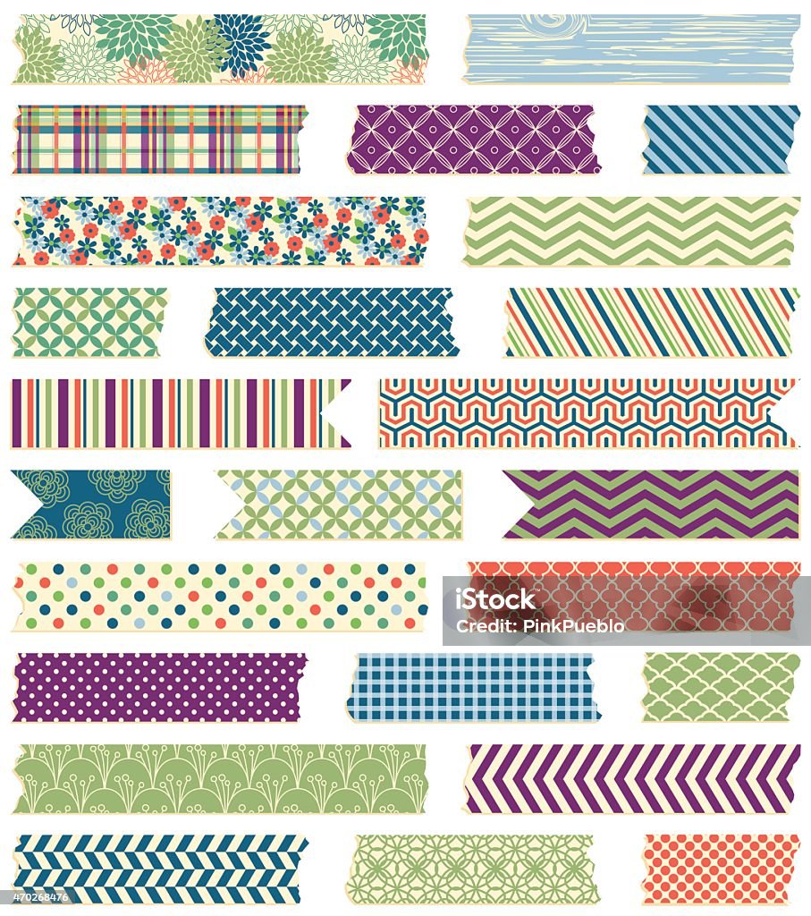 Set Of Illustrations Of Various Colors And Patterns Of Washi Tape Stock  Illustration - Download Image Now - iStock