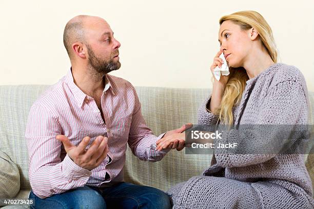 Man Consoling Woman Stock Photo - Download Image Now - 2015, 30-39 Years, Adult