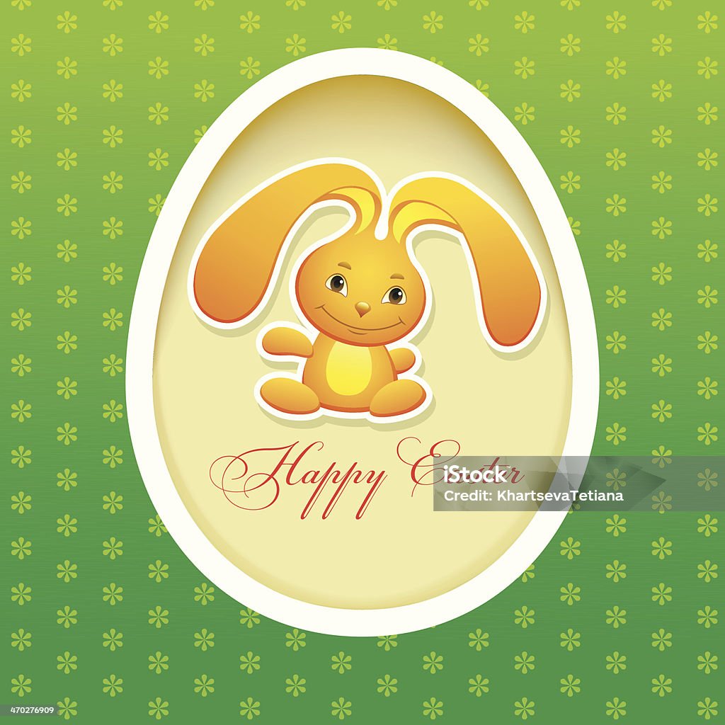 Carte de voeux Happy Easter arrière. - clipart vectoriel de Cartoon libre de droits