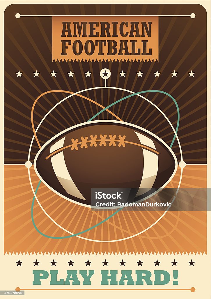 American-football-poster in Farbe. - Lizenzfrei Amerikanischer Football Vektorgrafik